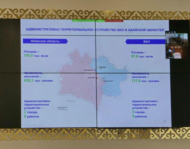 Два города и восемь районов войдут в Абайскую область
