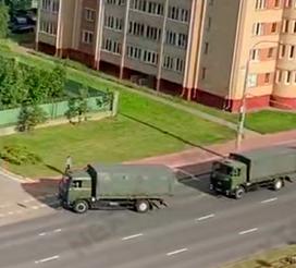 В Минске замечены колонны военной техники